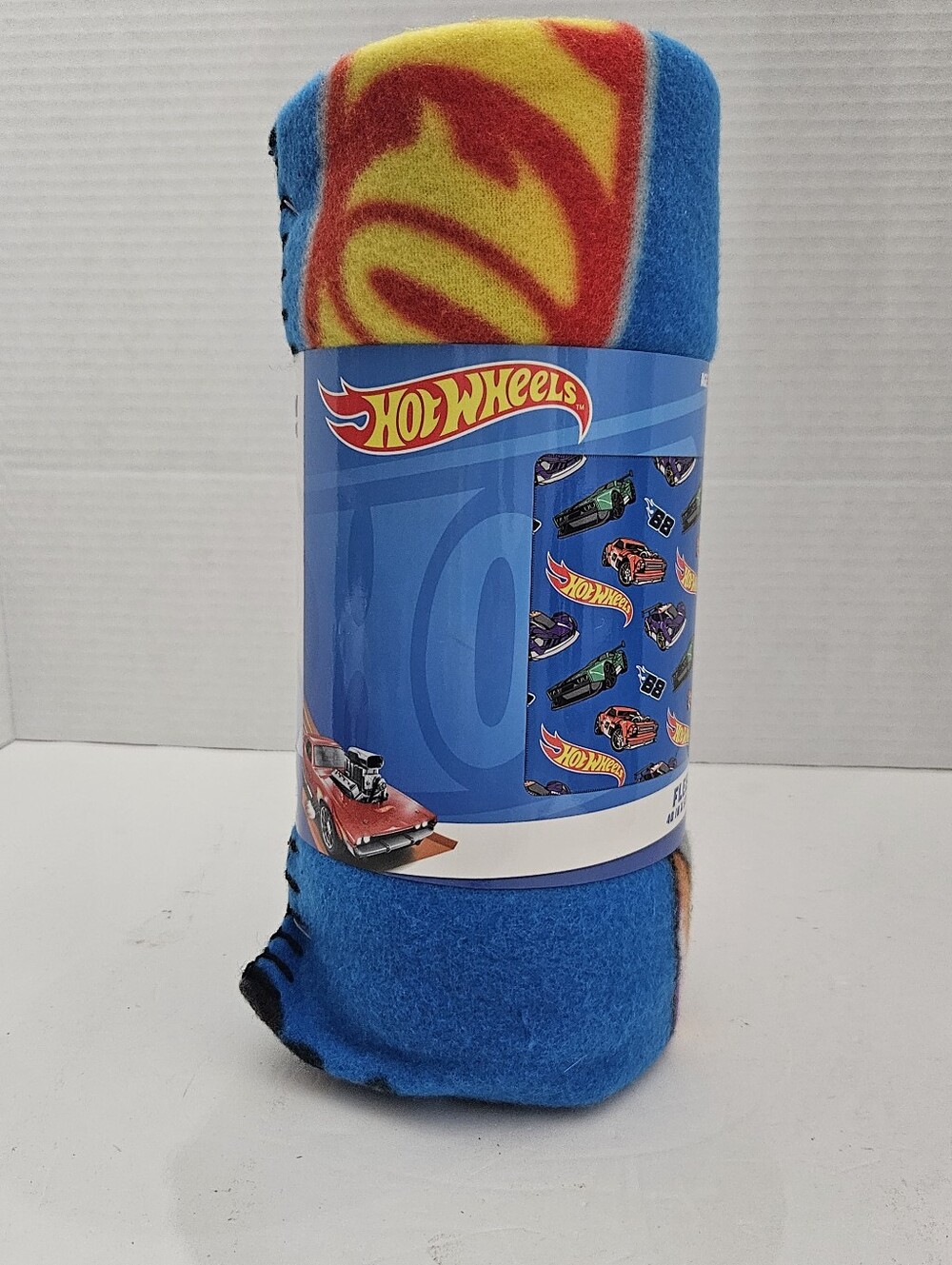 NWT Hot Wheels Fleece Throw Blanket 40” x 50” Blue Race Cars Kids